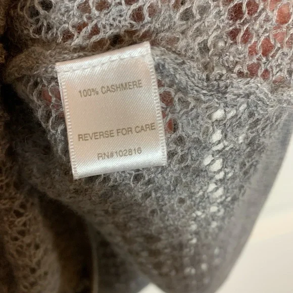 Garnet Hill Gray Cashmere Sweater - Picture 3 of 5